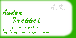 andor kreppel business card